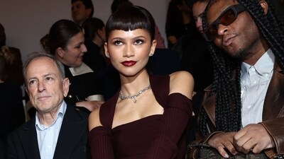 She looked drop dead gorgeous in a wine coloured outfit that looked perfect on her as she posed for pics with stylist Law Roach (Emmanuel Dunand / AFP) She looked drop dead gorgeous in a wine coloured outfit that looked perfect on her as she posed for pics with stylist Law Roach (Emmanuel Dunand / AFP)