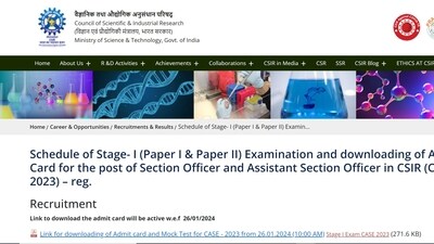 Candidates can download admit cards from the official website at csir.res.in Candidates can download admit cards from the official website at csir.res.in