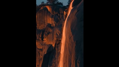 Snapshot of Yosemite Firefall. (X/@Rainmaker1973) Snapshot of Yosemite Firefall. (X/@Rainmaker1973)