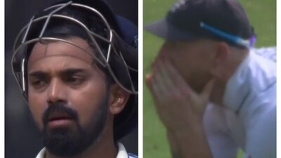 Ben Stokes (R) reacts after KL Rahul gets dismissed Ben Stokes (R) reacts after KL Rahul gets dismissed