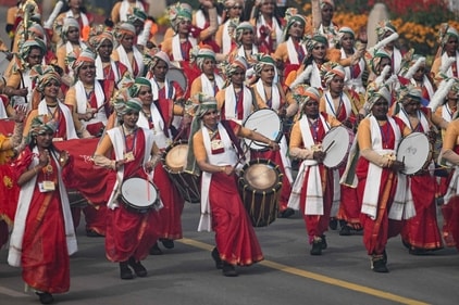 Artists perform during India's 75th Republic Day parade in New Delhi on January 26. (AFP) Artists perform during India's 75th Republic Day parade in New Delhi on January 26. (AFP)