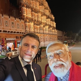 French President Emmanuel Macron took to X to share a glimpse of exploring the Pink City with PM Narendra Modi. His tweet reads, "My dear friend @NarendraModi, Indian people, My warmest wishes on your Republic Day. Happy and proud to be with you. Let’s celebrate!" (Photo: Emmanuel Macron X/Twitter) French President Emmanuel Macron took to X to share a glimpse of exploring the Pink City with PM Narendra Modi. His tweet reads, "My dear friend @NarendraModi, Indian people, My warmest wishes on your Republic Day. Happy and proud to be with you. Let’s celebrate!" (Photo: Emmanuel Macron X/Twitter)