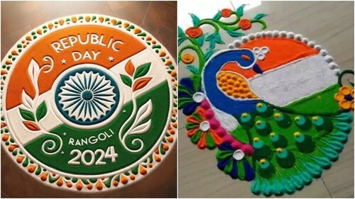 Republic Day Rangoli ideas. (Pinterest) Republic Day Rangoli ideas. (Pinterest)