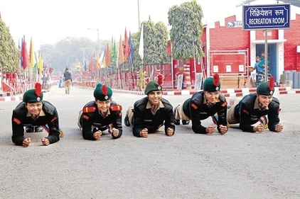 Cadets have been training day and night at the Cariappa Parade Ground since December 28. (Dhruv Sethi/HT)