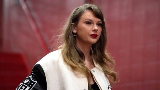 FILE - Taylor Swift enters Arrowhead Stadium before the start of an NFL football game between the Kansas City Chiefs and the Cincinnati Bengals, Dec. 31, 2023, in Kansas City, Mo. David Crowe, a Seattle man who police say has been stalking and harassing Swift, was ordered held without bail Thursday, Jan. 25, 2024, after he was arrested three times in recent days in front of the pop star's home in Manhattan's Tribeca neighborhood. (AP)
