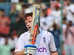 England's Ollie Pope celebrates his century during Day 3 of 1st Test match against India, at Rajiv Gandhi International Stadium in Hyderabad
England's Ollie Pope celebrates his century during Day 3 of 1st Test match against India, at Rajiv Gandhi International Stadium in Hyderabad