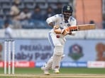 India's Ravindra Jadeja plays a shot