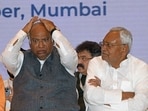 Congress president Mallikarjun Kharge and Bihar chief minister Nitish Kumar. Congress president Mallikarjun Kharge and Bihar chief minister Nitish Kumar.