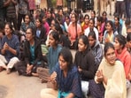 Students at Hyderabad's Osmania University PG Girls Hostel stage protest over security breach.