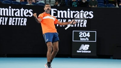 Prime Minister Narendra Modi tweeted this picture of Professional Tennis player Rohan Bopanna congratulating him on his Australian Open win, on Saturday (Narendra Modi-X)