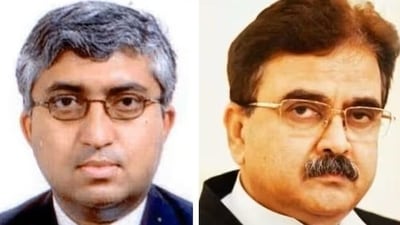 Justice Soumen Sen and Justice Abhijit Gangopadhyay (right). Justice Soumen Sen and Justice Abhijit Gangopadhyay (right).