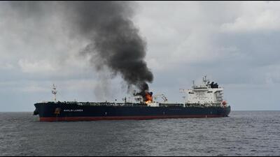MV Marlin Luanda. (Photo shared by the Indian Navy) MV Marlin Luanda. (Photo shared by the Indian Navy)