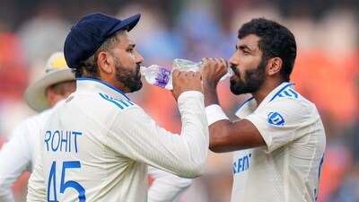 India's captain Rohit Sharma and Jasprit Bumrah on the third day of the first cricket test match between India and England, at Rajiv Gandhi International Cricket Stadium (PTI) India's captain Rohit Sharma and Jasprit Bumrah on the third day of the first cricket test match between India and England, at Rajiv Gandhi International Cricket Stadium (PTI)