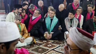The French President acknowledged the exceptional welcome and recalled the five years since his last state visit, expressing his pleasure at returning to India after the resounding success of India's G20 presidency. (AFP)