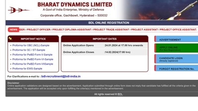 Bharat Dynamics Limited (BDL) invites applications for 361 Project Engineer, Project Officer and other posts Bharat Dynamics Limited (BDL) invites applications for 361 Project Engineer, Project Officer and other posts