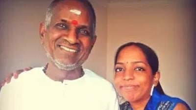 Ilaiyaraaja with his daughter Bhavatharini Ilaiyaraaja with his daughter Bhavatharini