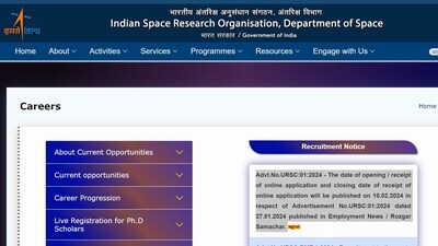 ISRO invites applications for various posts; recruitment drive to fill 224 vacancies ISRO invites applications for various posts; recruitment drive to fill 224 vacancies