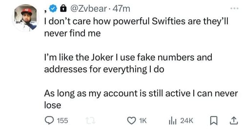 The since-deleted post and deactivated account. (X) The since-deleted post and deactivated account. (X)
