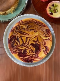 Strawberry swirl cheesecake