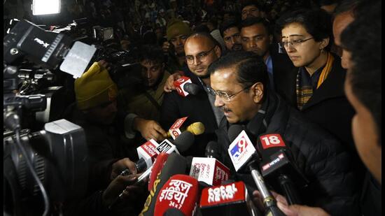 Kejriwal on Saturday posted on X that seven of his party MLAs had been contacted and warned he would be arrested soon. (Sanjeev Verma/HT Photo)