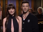 Justin Timberlake and Dakota Johnson in Saturday Night Live