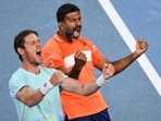 Rohan Bopanna (R) and Australia's Matthew Ebden celebrate after victory against Italy's Simone Bolelli and Andrea Vavassori during their men's doubles final match on day 14 of the Australian Open tennis tournament in Melbourne on January 27, 2024 Rohan Bopanna (R) and Australia's Matthew Ebden celebrate after victory against Italy's Simone Bolelli and Andrea Vavassori during their men's doubles final match on day 14 of the Australian Open tennis tournament in Melbourne on January 27, 2024