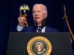 TOPSHOT - US President Joe Biden speaks during the South Carolina's First in the Nation Dinner at the South Carolina State Fairgrounds in Columbia, South Carolina, on January 27, 2024. (Photo by Kent Nishimura / AFP) TOPSHOT - US President Joe Biden speaks during the South Carolina's First in the Nation Dinner at the South Carolina State Fairgrounds in Columbia, South Carolina, on January 27, 2024. (Photo by Kent Nishimura / AFP)