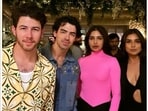 Malaika Arora, Bhumi Pednekar met Jonas Brothers at the party. Malaika Arora, Bhumi Pednekar met Jonas Brothers at the party.
