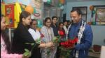 District collector Ravindra Goswami meeting coaching students at a hostel in Kota.