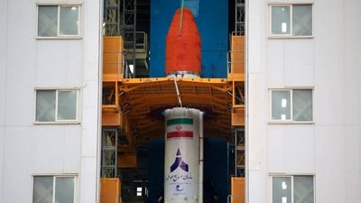 This photo released by the Iranian Defense Ministry on Sunday, Jan. 28, 2024, claims to show Simorgh, or "Phoenix," satellite carrier before being launched at the Imam Khomeini Spaceport in Iran's rural Semnan province. Iran said Sunday it successfully launched three satellites into space, the latest for a program that the West says improves Tehran's ballistic missiles. (AP) This photo released by the Iranian Defense Ministry on Sunday, Jan. 28, 2024, claims to show Simorgh, or "Phoenix," satellite carrier before being launched at the Imam Khomeini Spaceport in Iran's rural Semnan province. Iran said Sunday it successfully launched three satellites into space, the latest for a program that the West says improves Tehran's ballistic missiles. (AP)