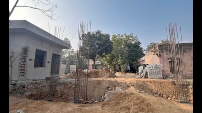 Government Senior Secondary School under construction in Ludhiana. (HT PHOTO)
