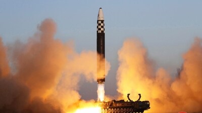 This photo provided by the North Korean government shows what it says is an intercontinental ballistic missile in a launching drill (KCNA via AP) This photo provided by the North Korean government shows what it says is an intercontinental ballistic missile in a launching drill (KCNA via AP)