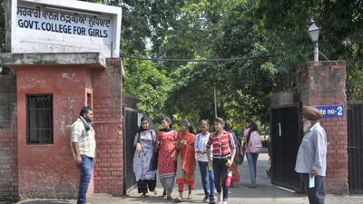 Ludhiana, India - 18, 2019 : Students of Government College for Girls coming out of the college premises from gate number 2 it was reopened after five years in Ludhiana on Wednesday, September 18, 2019. (Photo by Gurminder Singh/Hindustan Times) (HT file) Ludhiana, India - 18, 2019 : Students of Government College for Girls coming out of the college premises from gate number 2 it was reopened after five years in Ludhiana on Wednesday, September 18, 2019. (Photo by Gurminder Singh/Hindustan Times) (HT file)