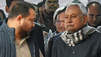 Bihar chief minister Nitish Kumar with deputy chief minister Tejashwi Yadav in Patna. (PTI file) Bihar chief minister Nitish Kumar with deputy chief minister Tejashwi Yadav in Patna. (PTI file)