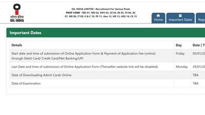 OIL India Limited to close application process for Superintending Medical Officer, Senior Officer and other posts tomorrow OIL India Limited to close application process for Superintending Medical Officer, Senior Officer and other posts tomorrow