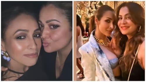 Amrita Arora posing with a friend (left) and Malaika Arora posing for a selfie with another friend. Amrita Arora posing with a friend (left) and Malaika Arora posing for a selfie with another friend.