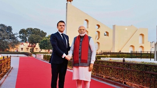 PM Narendra Modi and France’s President Emmanuel Macron (AFP) (HT_PRINT)