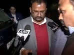 ED officials at Soren's residence in Delhi.