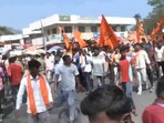 Protests continued in Mandya over the Lord Hanuman flag row.