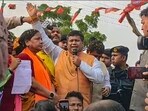 West Bengal BJP President Sukanta Majumdar addresses party workers in North 24 Parganas on January 11.