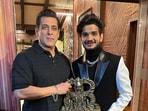 Munawar Faruqui with Bigg Boss host Salman Khan after the finale show.