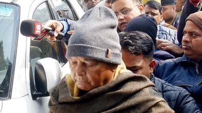 RJD chief Lalu Prasad Yadav arrives at the Enforcement Directorate office in connection with the Land for Job scam case, in Patna on Monday. (ANI) RJD chief Lalu Prasad Yadav arrives at the Enforcement Directorate office in connection with the Land for Job scam case, in Patna on Monday. (ANI)