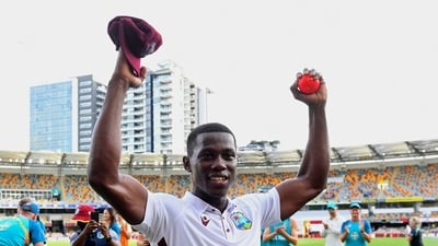 Shamar Joseph returned figures of 7/68 in a stunning 10-over spell despite having fractured his toe the previous day while batting (AP) Shamar Joseph returned figures of 7/68 in a stunning 10-over spell despite having fractured his toe the previous day while batting (AP)