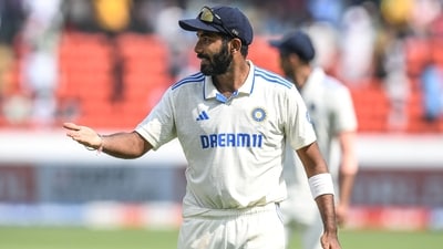 India's Jasprit Bumrah walks back to the pavilion at the end of England's inning during the fourth day of the first Test cricket match between India and England at the Rajiv Gandhi International Stadium in Hyderabad on January 28 (AFP) India's Jasprit Bumrah walks back to the pavilion at the end of England's inning during the fourth day of the first Test cricket match between India and England at the Rajiv Gandhi International Stadium in Hyderabad on January 28 (AFP)