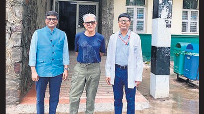 Deepak Chopra (centre) presented AIIMS Delhi with a copy of his latest book Quantum Body earlier this month. (AIIMS) Deepak Chopra (centre) presented AIIMS Delhi with a copy of his latest book Quantum Body earlier this month. (AIIMS)