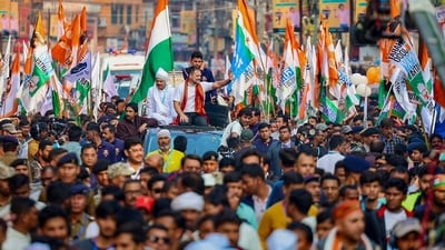Congress leader Rahul Gandhi during the Bharat Jodo Nyay Yatra, (PTI) Congress leader Rahul Gandhi during the Bharat Jodo Nyay Yatra, (PTI)