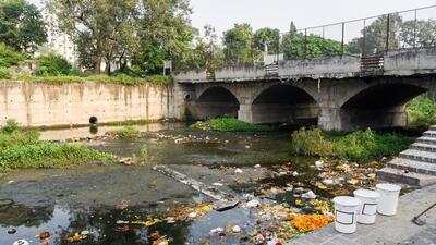 Untreated sewage water is being discharged into the Ramnadi at 34 different locations. (HT FILE) Untreated sewage water is being discharged into the Ramnadi at 34 different locations. (HT FILE)