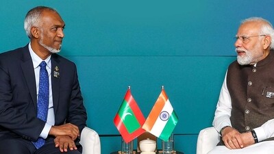 Indian Prime Minister Narendra Modi with Maldivian President Mohamed Muizzu Indian Prime Minister Narendra Modi with Maldivian President Mohamed Muizzu