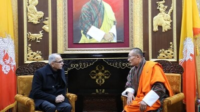 Foreign Secretary Vinay Mohan Kwatra meets Bhutan's new Prime Minister Tshering Tobgay. (ANI) Foreign Secretary Vinay Mohan Kwatra meets Bhutan's new Prime Minister Tshering Tobgay. (ANI)