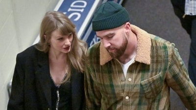 Taylor Swift and Travis Kelce after Sunday night's game. Taylor Swift and Travis Kelce after Sunday night's game.